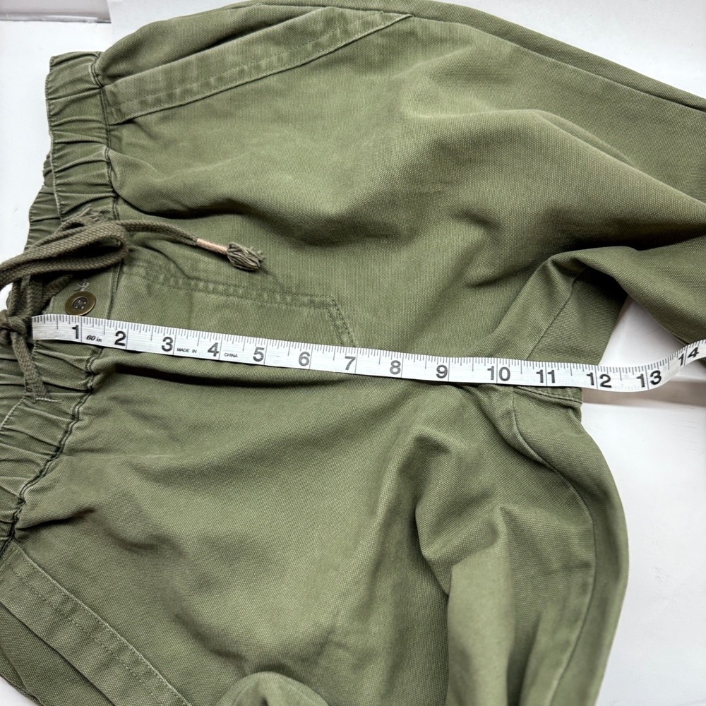 ONeill Salt Water Solid Pants Army Green XS Elastic Waist Raw Hem Straight Leg - Picture 5 of 11